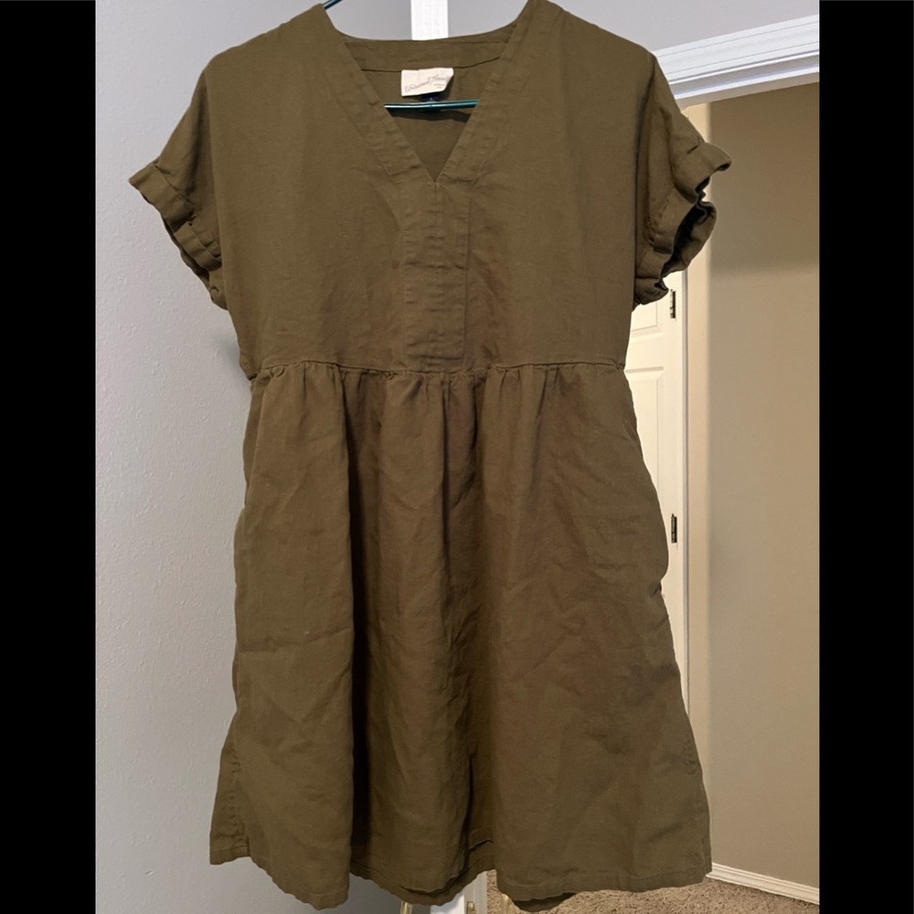 Olive Babydoll Dress